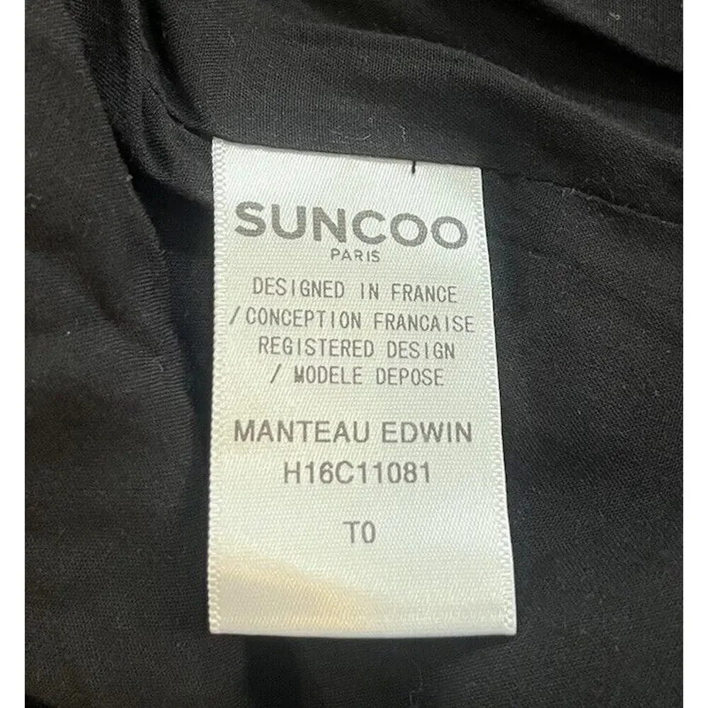 Suncoo Paris Manteau Edwin Black Leopard Print Blazer Jacket Size T0 (XS)
